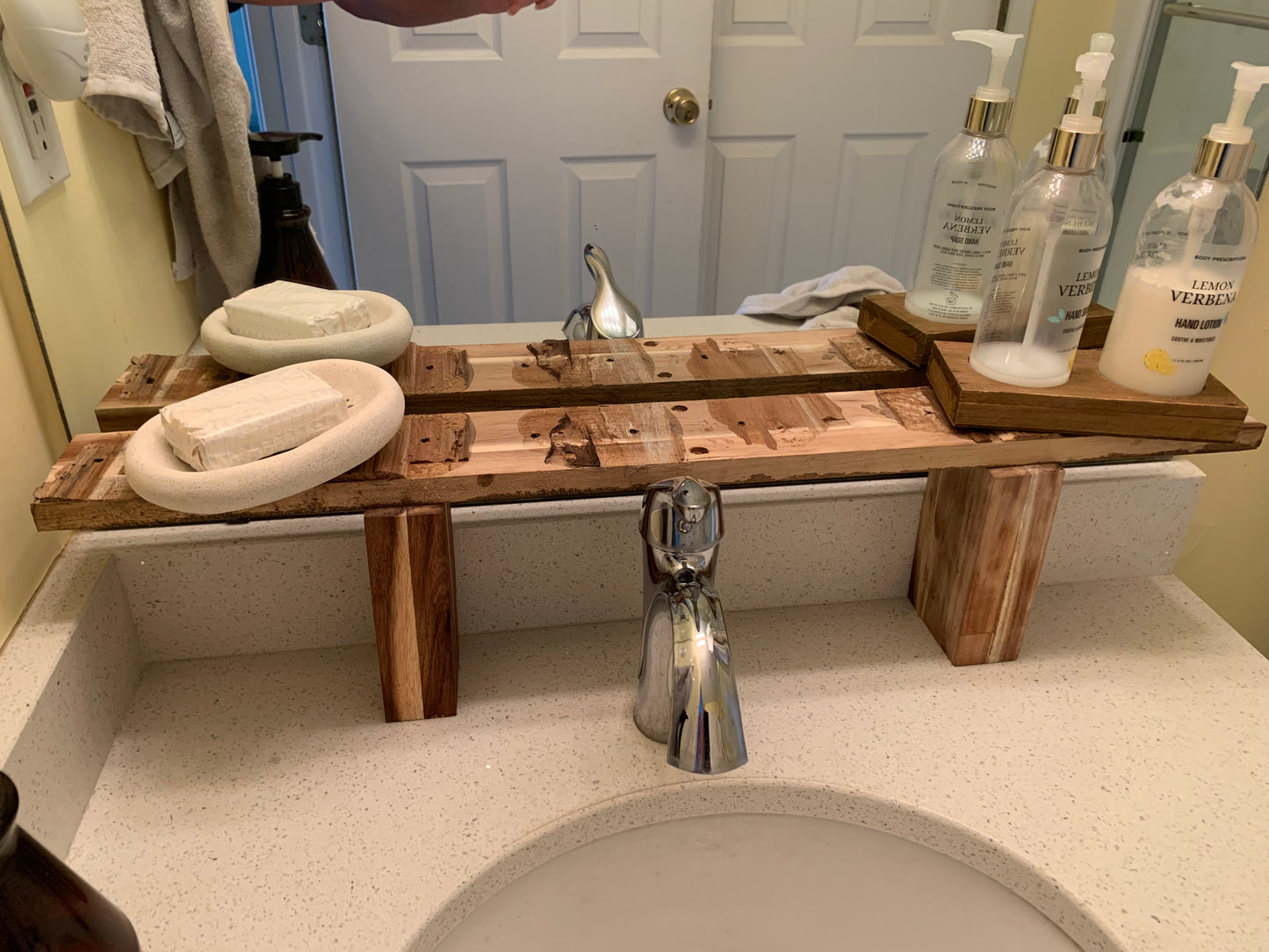 Bathroom sink shelf