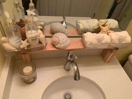 Bathroom sink shelf
